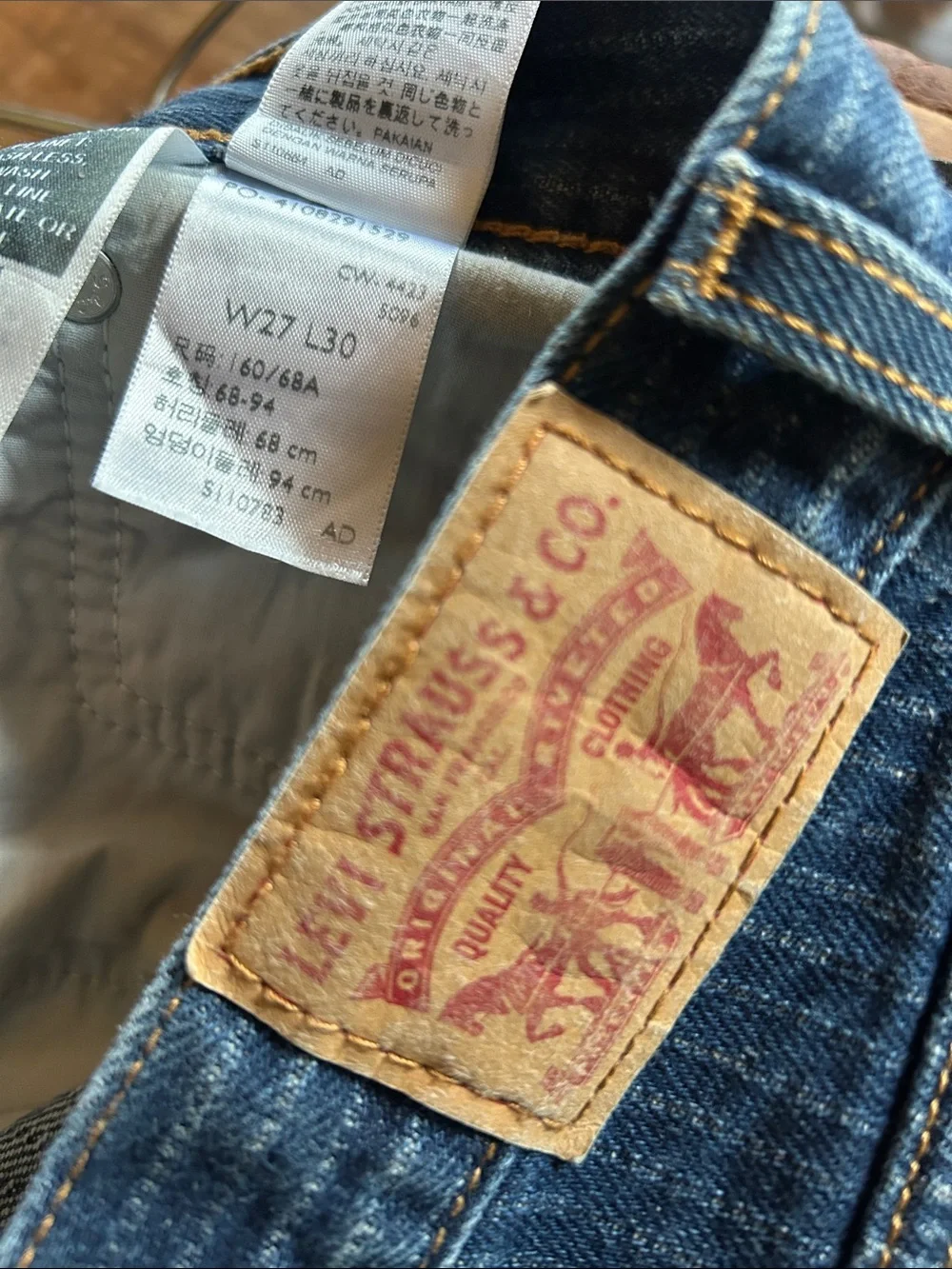 Levis Dark Blue Pinstripe Jeans